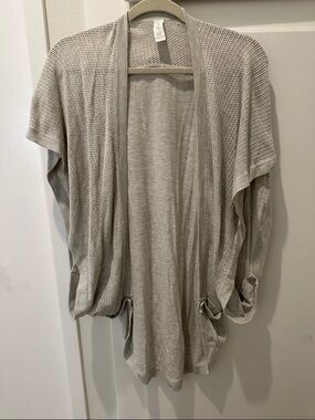 Lululemon grey lightweight sweater to shawl with buttons - one size